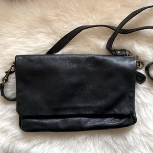 Black leather crossbody bag